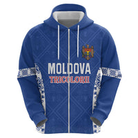Custom Moldova Football Hoodie Tricolorii Tree Of Life Blue Version - Wonder Print Shop
