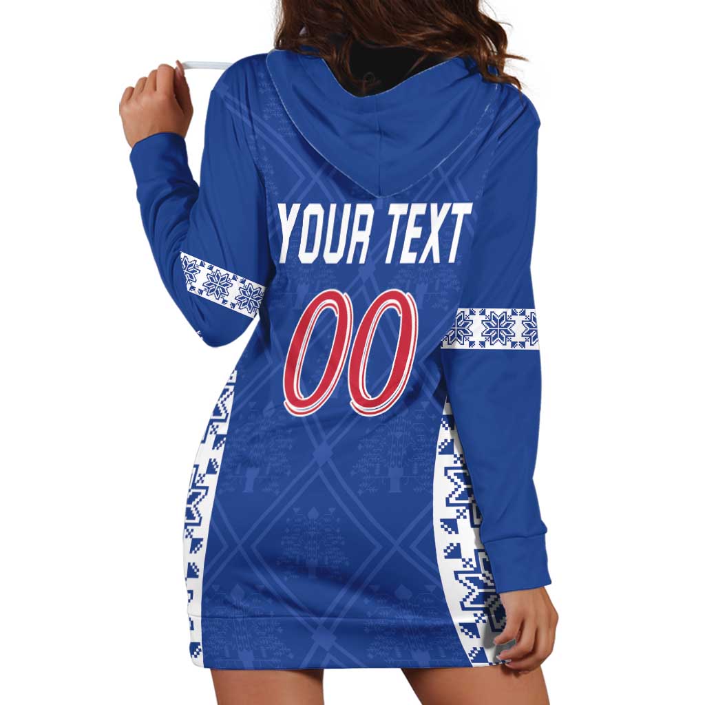 Custom Moldova Football Hoodie Dress Tricolorii Tree Of Life Blue Version - Wonder Print Shop