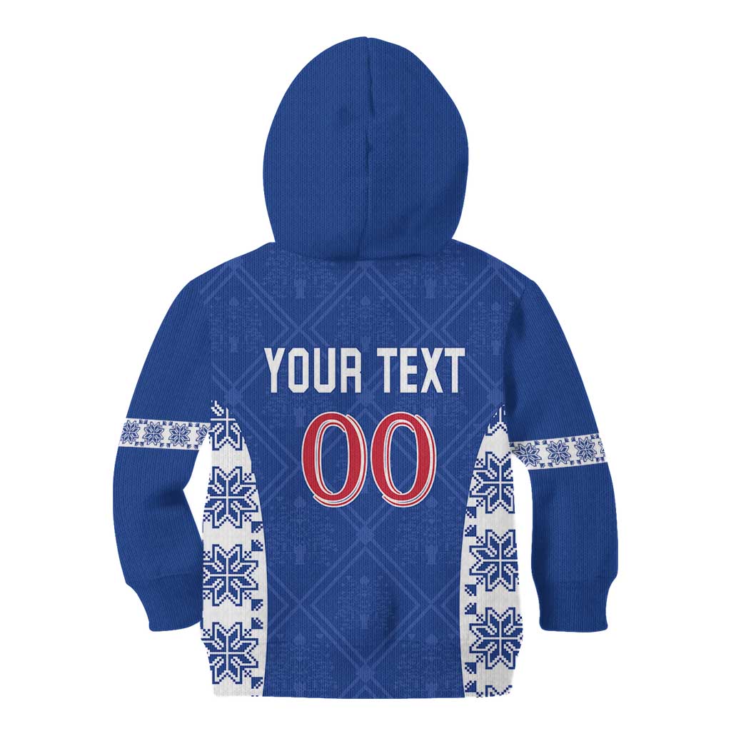 Custom Moldova Football Kid Hoodie Tricolorii Tree Of Life Blue Version - Wonder Print Shop