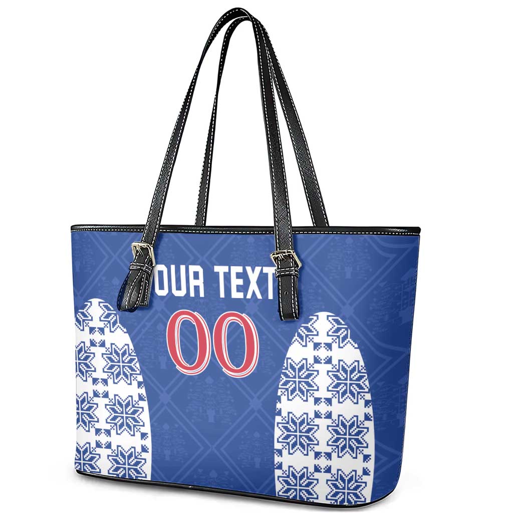 Custom Moldova Football Leather Tote Bag Tricolorii Tree Of Life Blue Version - Wonder Print Shop