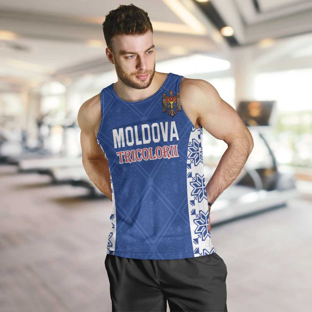 Custom Moldova Football Men Tank Top Tricolorii Tree Of Life Blue Version - Wonder Print Shop