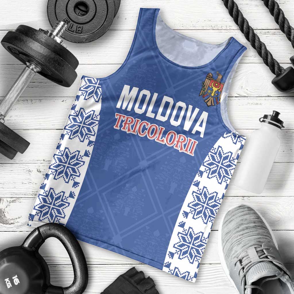 Custom Moldova Football Men Tank Top Tricolorii Tree Of Life Blue Version - Wonder Print Shop