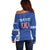 Custom Moldova Football Off Shoulder Sweater Tricolorii Tree Of Life Blue Version - Wonder Print Shop
