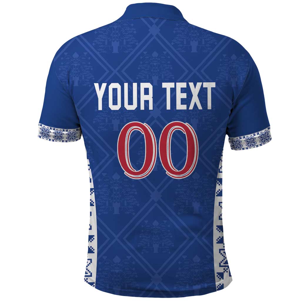 Custom Moldova Football Polo Shirt Tricolorii Tree Of Life Blue Version - Wonder Print Shop