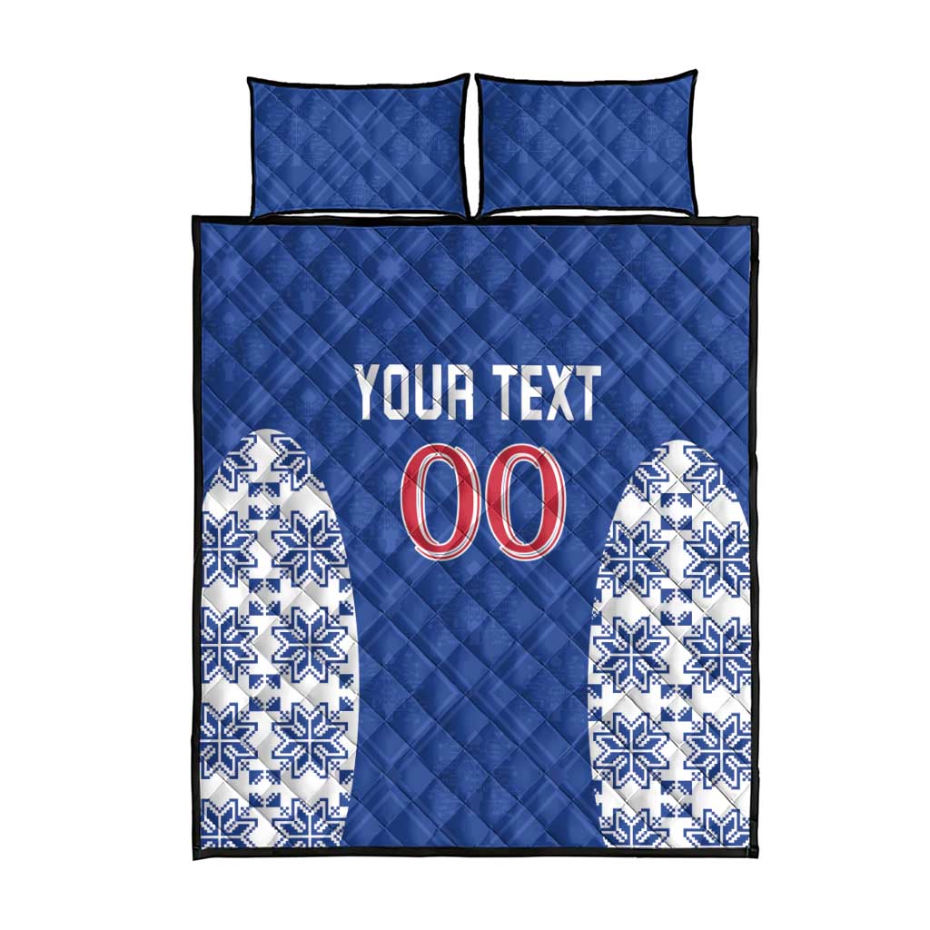 Custom Moldova Football Quilt Bed Set Tricolorii Tree Of Life Blue Version - Wonder Print Shop