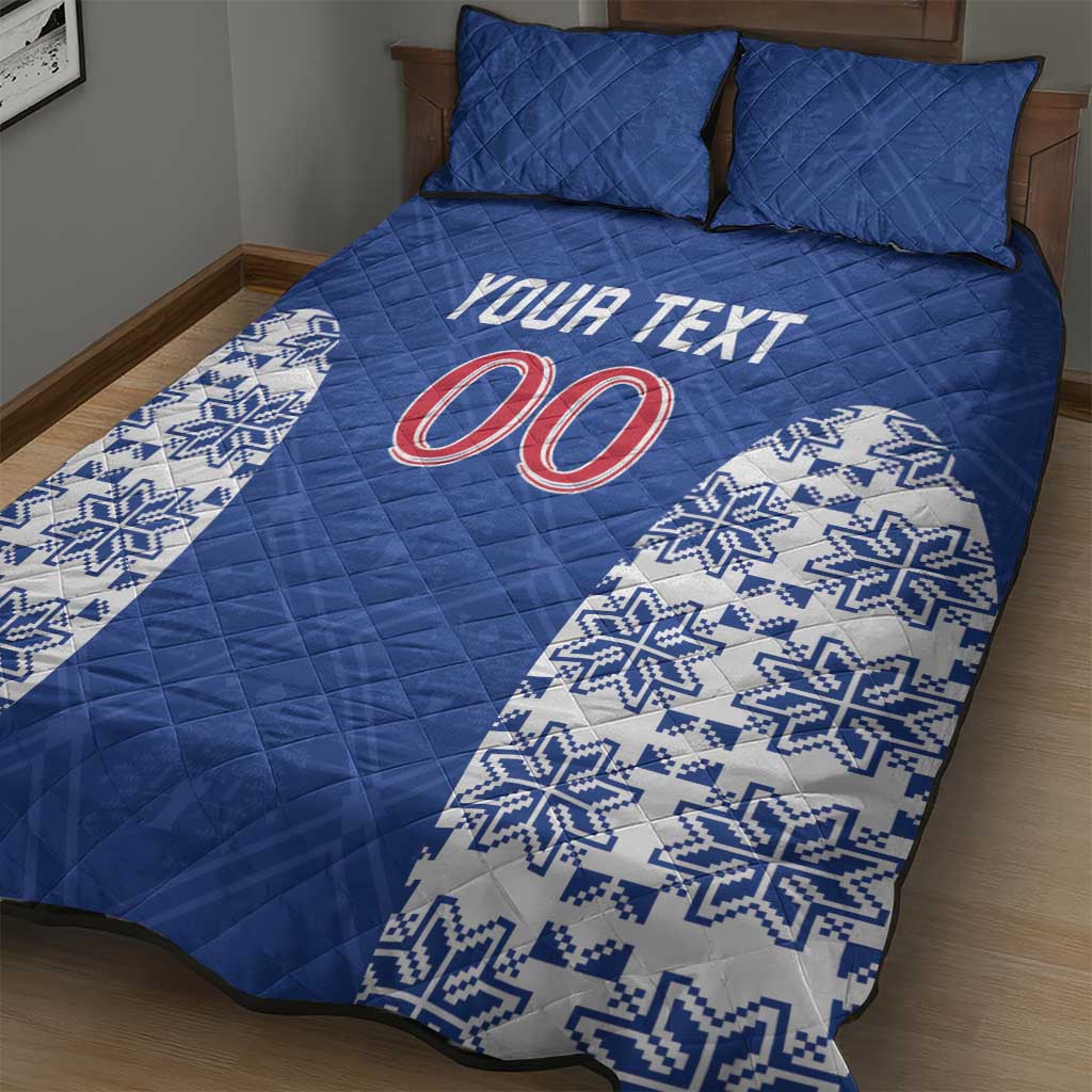 Custom Moldova Football Quilt Bed Set Tricolorii Tree Of Life Blue Version - Wonder Print Shop