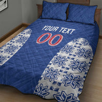 Custom Moldova Football Quilt Bed Set Tricolorii Tree Of Life Blue Version - Wonder Print Shop