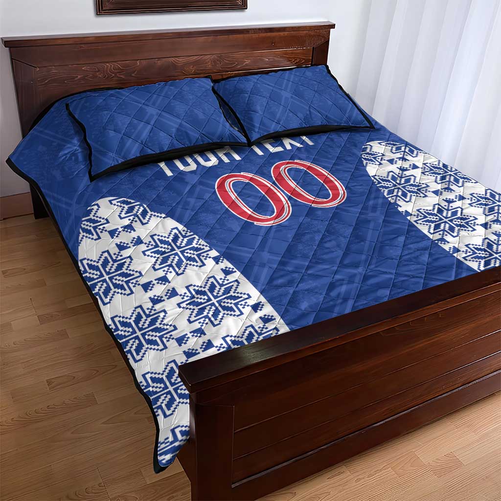 Custom Moldova Football Quilt Bed Set Tricolorii Tree Of Life Blue Version - Wonder Print Shop