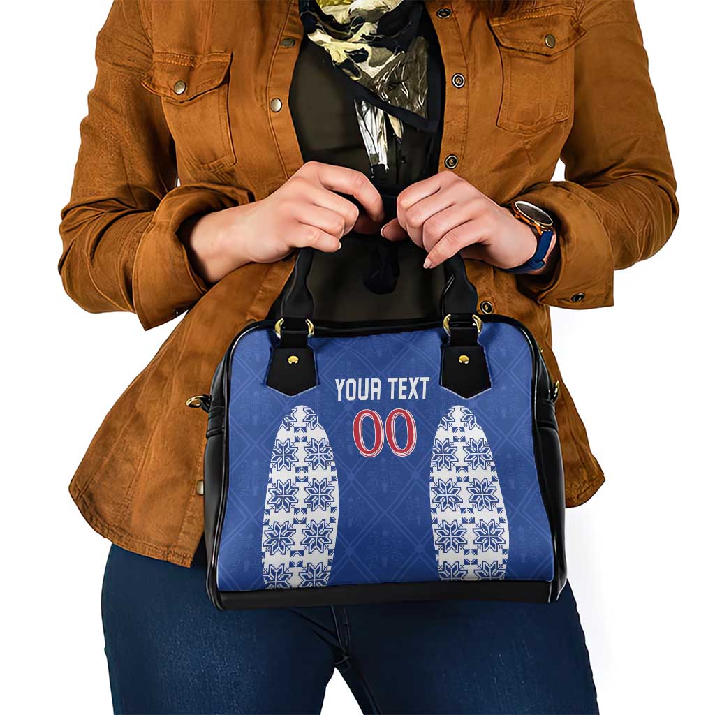 Custom Moldova Football Shoulder Handbag Tricolorii Tree Of Life Blue Version