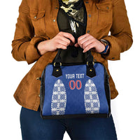 Custom Moldova Football Shoulder Handbag Tricolorii Tree Of Life Blue Version