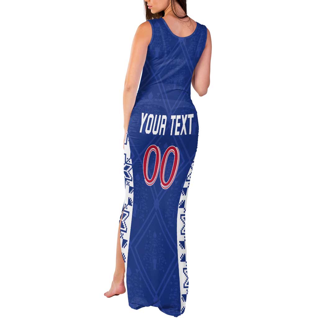 Custom Moldova Football Tank Maxi Dress Tricolorii Tree Of Life Blue Version - Wonder Print Shop