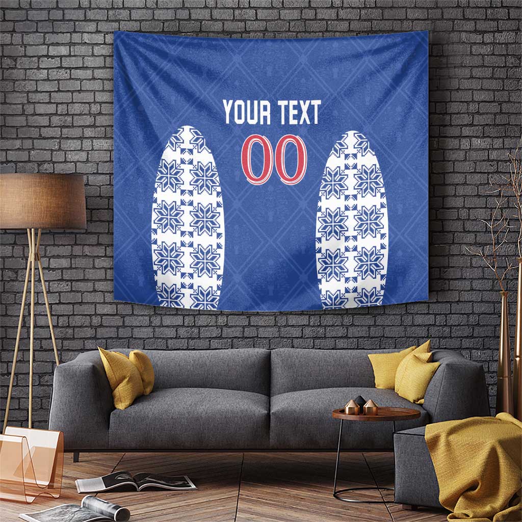 Custom Moldova Football Tapestry Tricolorii Tree Of Life Blue Version - Wonder Print Shop