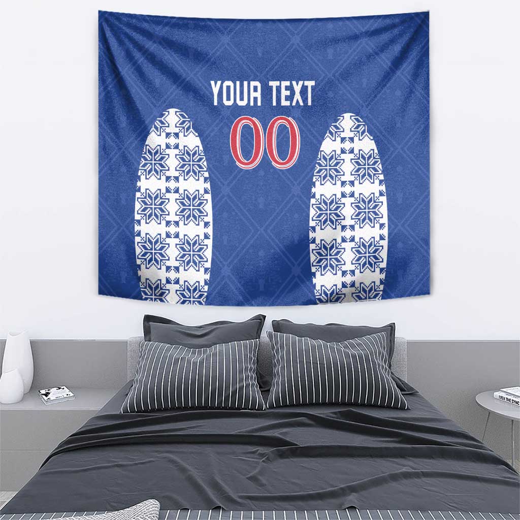 Custom Moldova Football Tapestry Tricolorii Tree Of Life Blue Version - Wonder Print Shop