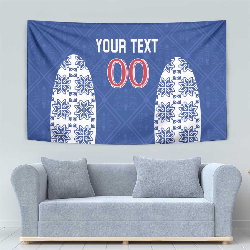 Custom Moldova Football Tapestry Tricolorii Tree Of Life Blue Version - Wonder Print Shop