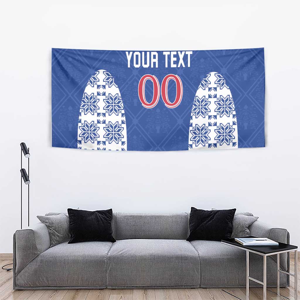Custom Moldova Football Tapestry Tricolorii Tree Of Life Blue Version - Wonder Print Shop