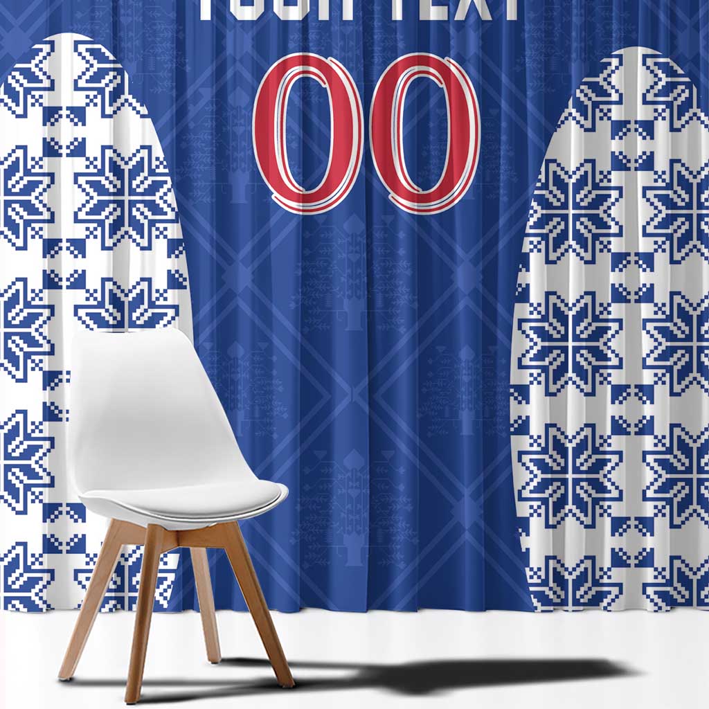 Custom Moldova Football Window Curtain Tricolorii Tree Of Life Blue Version - Wonder Print Shop