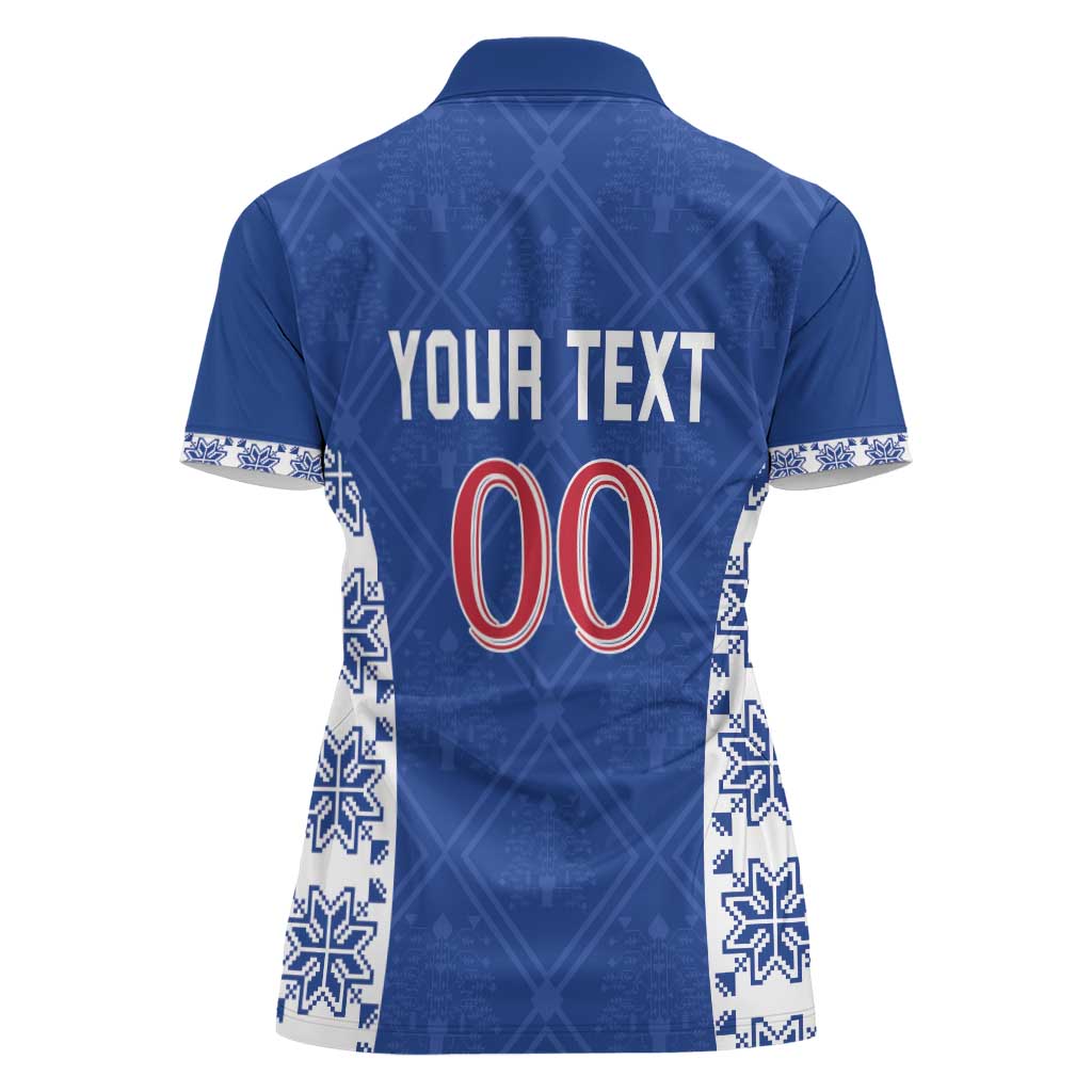 Custom Moldova Football Women Polo Shirt Tricolorii Tree Of Life Blue Version - Wonder Print Shop