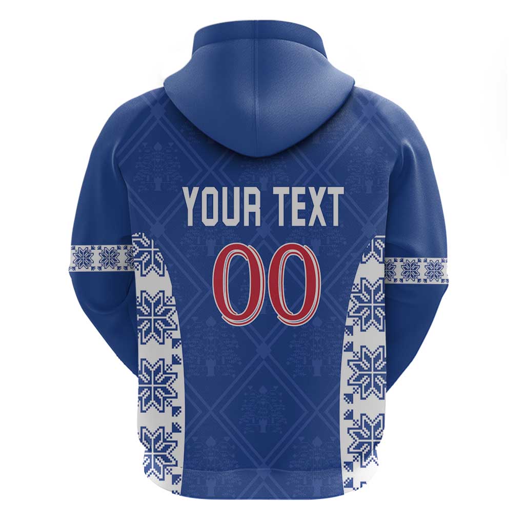 Custom Moldova Football Zip Hoodie Tricolorii Tree Of Life Blue Version - Wonder Print Shop