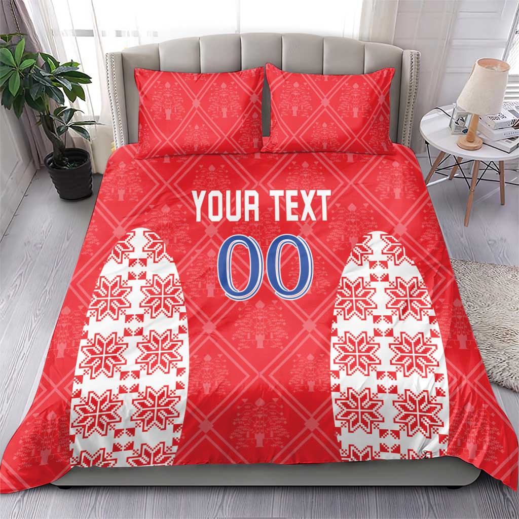 Custom Moldova Football Bedding Set Tricolorii Tree Of Life Red Version - Wonder Print Shop