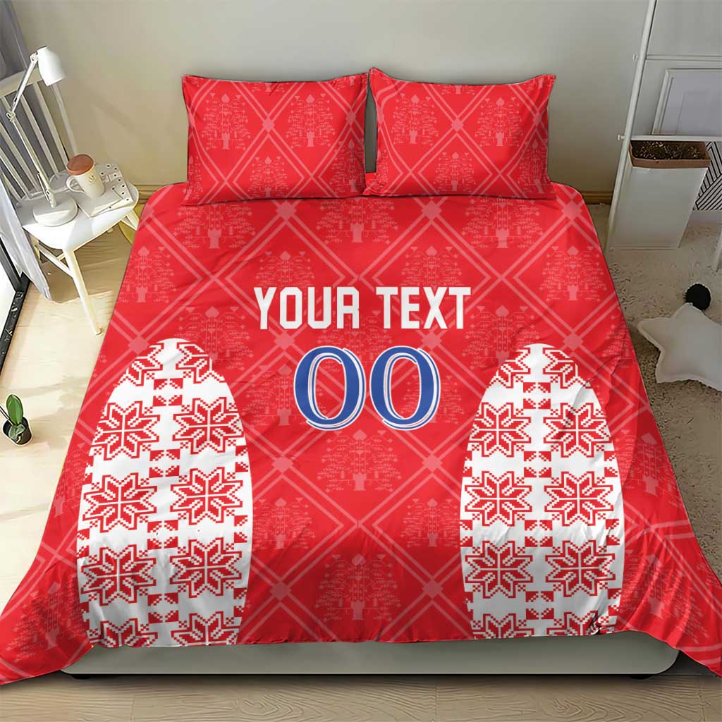 Custom Moldova Football Bedding Set Tricolorii Tree Of Life Red Version - Wonder Print Shop