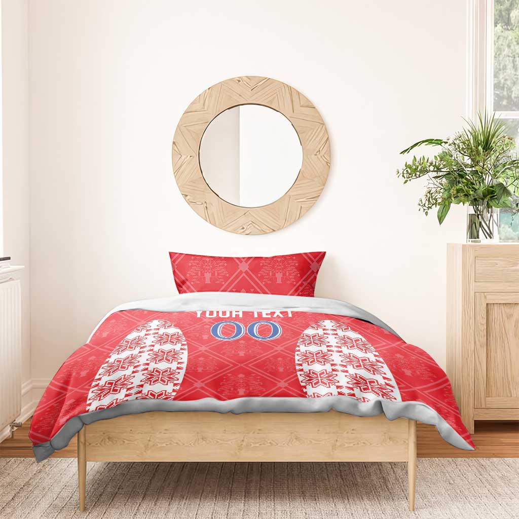 Custom Moldova Football Bedding Set Tricolorii Tree Of Life Red Version - Wonder Print Shop