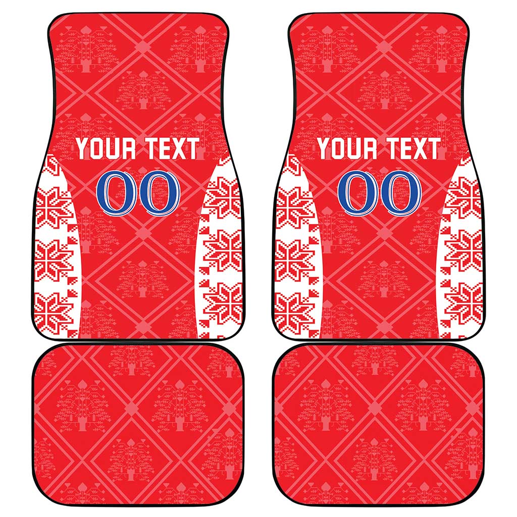 Custom Moldova Football Car Mats Tricolorii Tree Of Life Red Version - Wonder Print Shop