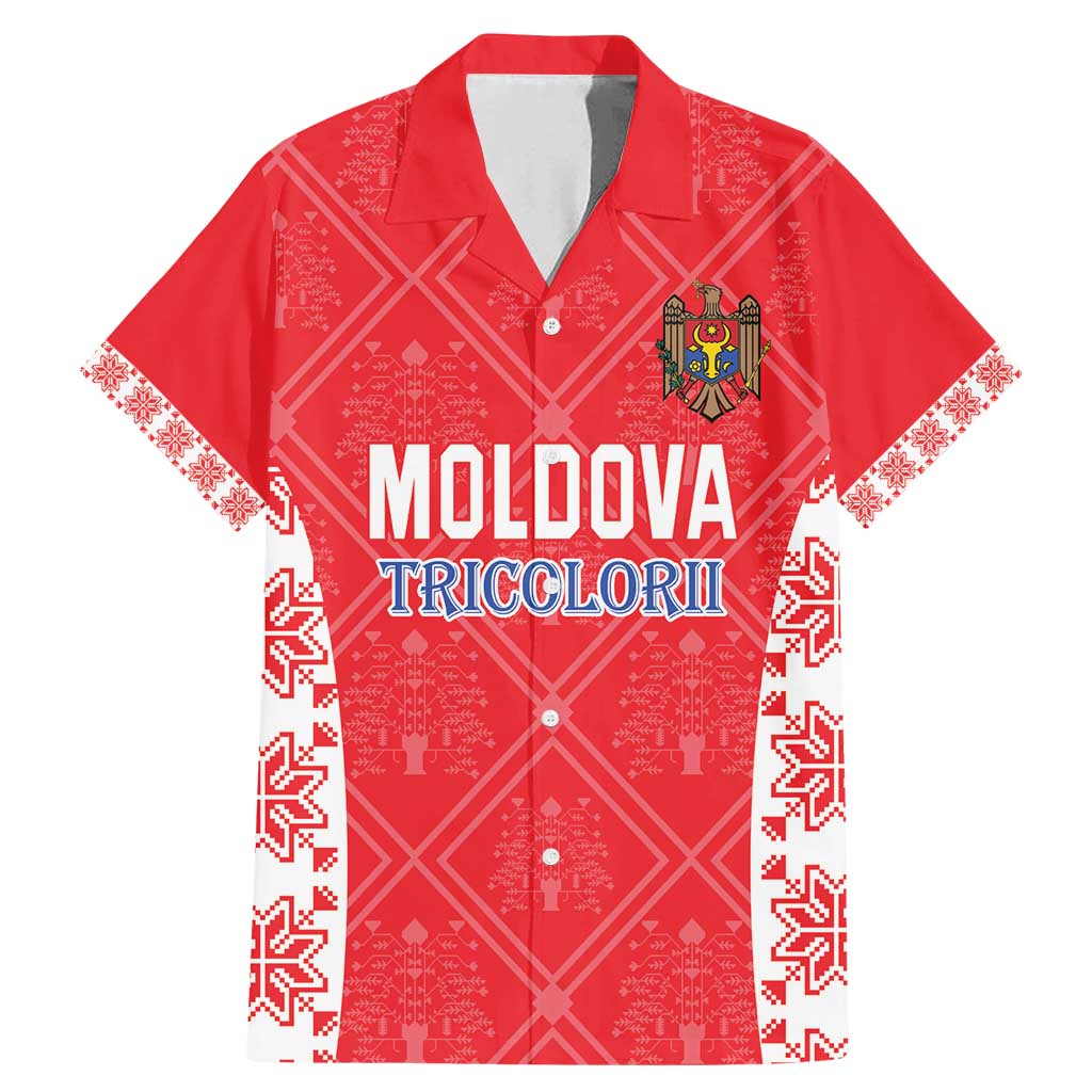Custom Moldova Football Family Matching Mermaid Dress and Hawaiian Shirt Tricolorii Tree Of Life Red Version - Wonder Print Shop