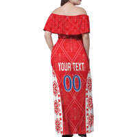 Custom Moldova Football Family Matching Off Shoulder Maxi Dress and Hawaiian Shirt Tricolorii Tree Of Life Red Version - Wonder Print Shop