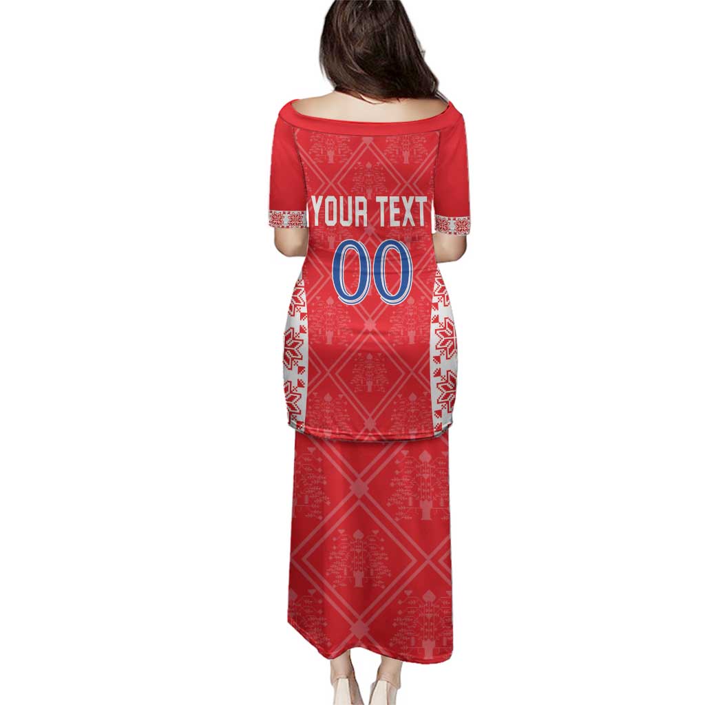 Custom Moldova Football Family Matching Puletasi and Hawaiian Shirt Tricolorii Tree Of Life Red Version - Wonder Print Shop