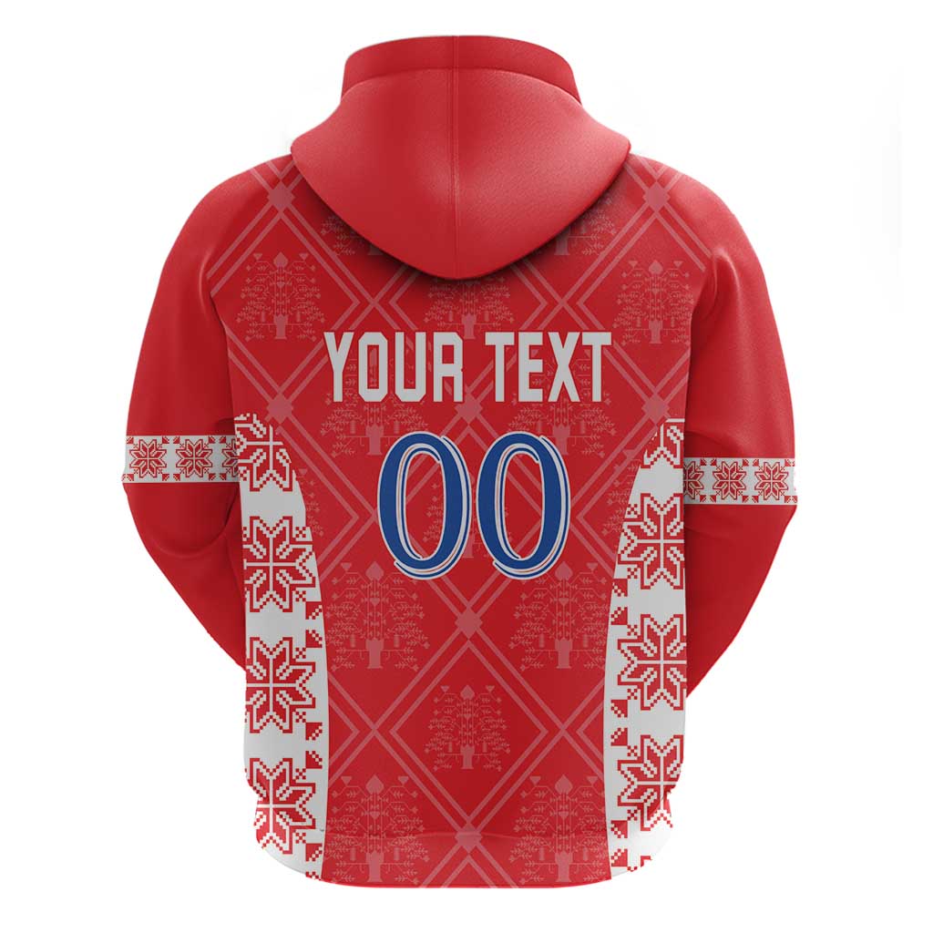 Custom Moldova Football Hoodie Tricolorii Tree Of Life Red Version - Wonder Print Shop