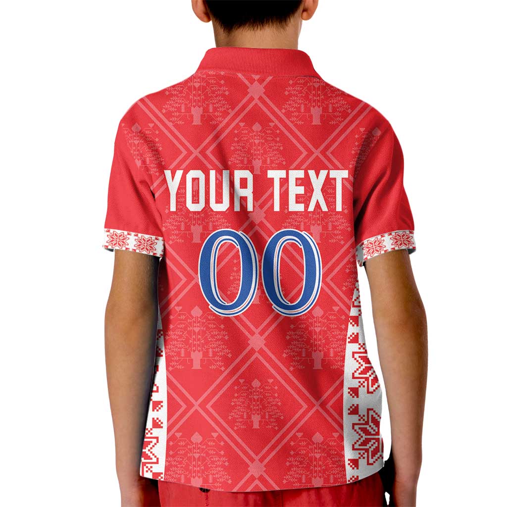 Custom Moldova Football Kid Polo Shirt Tricolorii Tree Of Life Red Version - Wonder Print Shop