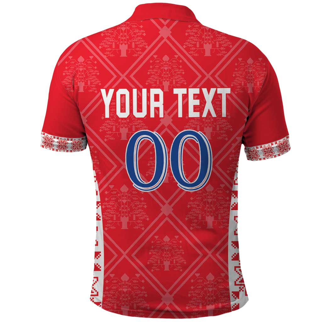 Custom Moldova Football Polo Shirt Tricolorii Tree Of Life Red Version - Wonder Print Shop