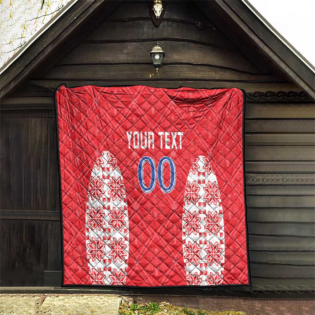 Custom Moldova Football Quilt Tricolorii Tree Of Life Red Version - Wonder Print Shop