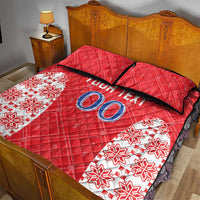 Custom Moldova Football Quilt Bed Set Tricolorii Tree Of Life Red Version - Wonder Print Shop