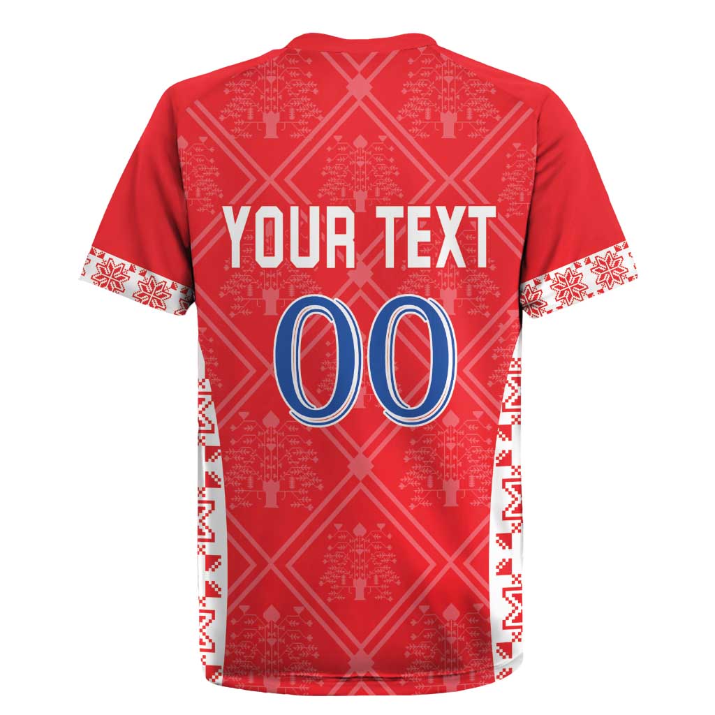 Custom Moldova Football Rugby Jersey Tricolorii Tree Of Life Red Version - Wonder Print Shop