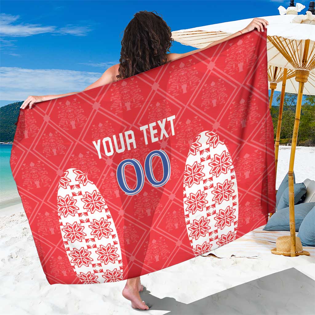 Custom Moldova Football Sarong Tricolorii Tree Of Life Red Version - Wonder Print Shop