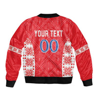 Custom Moldova Football Sleeve Zip Bomber Jacket Tricolorii Tree Of Life Red Version - Wonder Print Shop