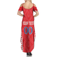 Custom Moldova Football Summer Maxi Dress Tricolorii Tree Of Life Red Version - Wonder Print Shop