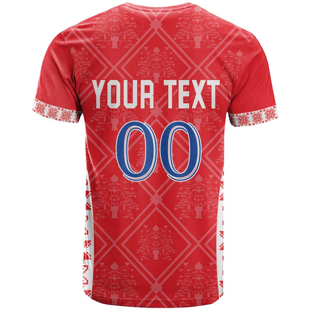 Custom Moldova Football T Shirt Tricolorii Tree Of Life Red Version - Wonder Print Shop