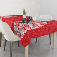 Custom Moldova Football Tablecloth Tricolorii Tree Of Life Red Version - Wonder Print Shop