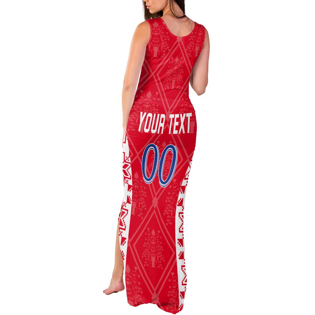 Custom Moldova Football Tank Maxi Dress Tricolorii Tree Of Life Red Version - Wonder Print Shop
