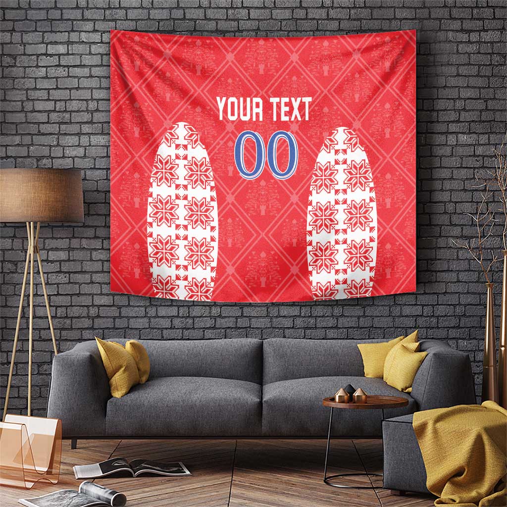 Custom Moldova Football Tapestry Tricolorii Tree Of Life Red Version - Wonder Print Shop