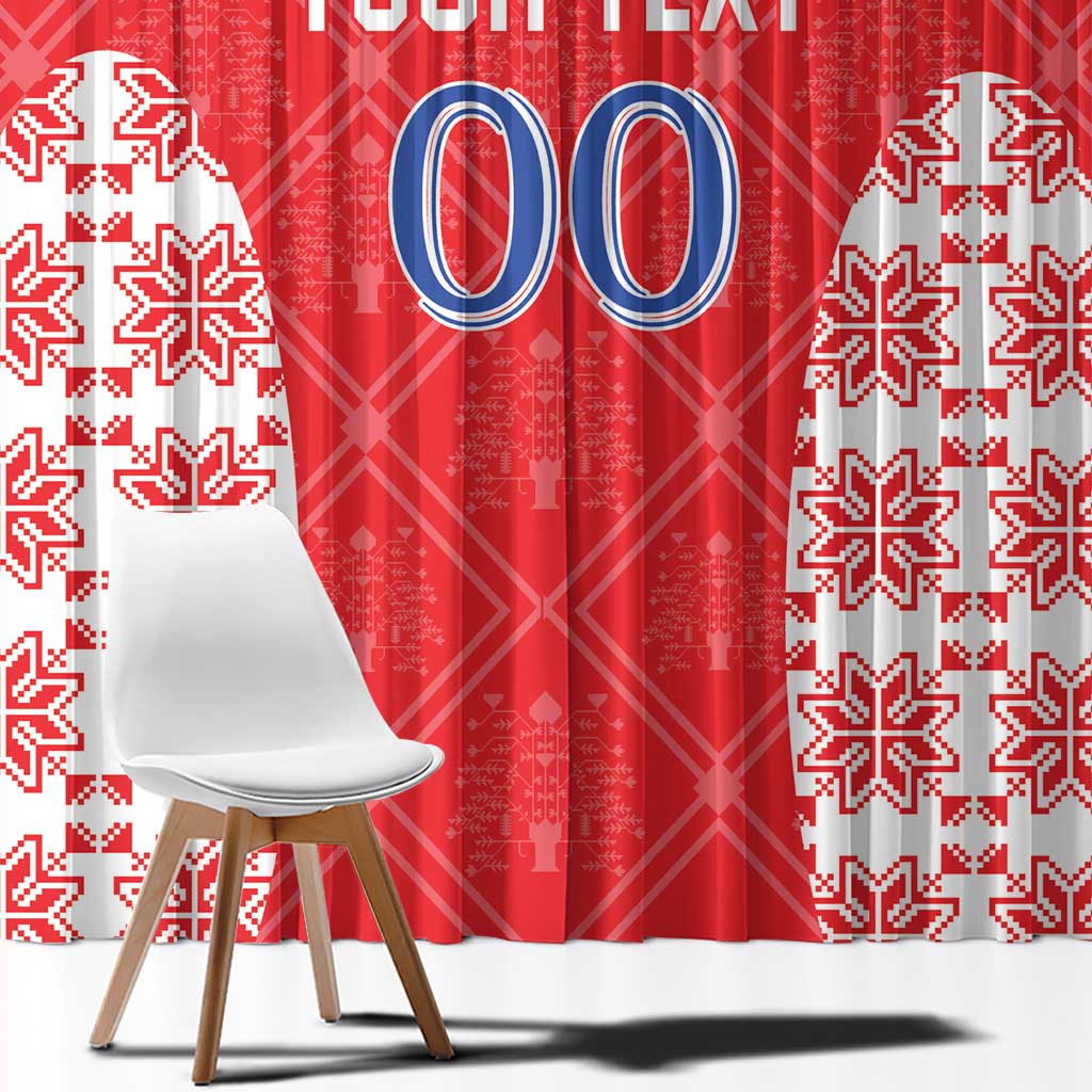 Custom Moldova Football Window Curtain Tricolorii Tree Of Life Red Version - Wonder Print Shop
