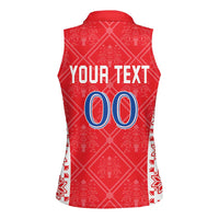 Custom Moldova Football Women Sleeveless Polo Shirt Tricolorii Tree Of Life Red Version - Wonder Print Shop