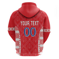 Custom Moldova Football Zip Hoodie Tricolorii Tree Of Life Red Version - Wonder Print Shop