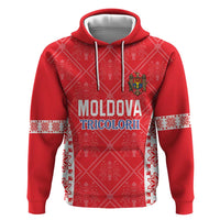 Custom Moldova Football Zip Hoodie Tricolorii Tree Of Life Red Version - Wonder Print Shop