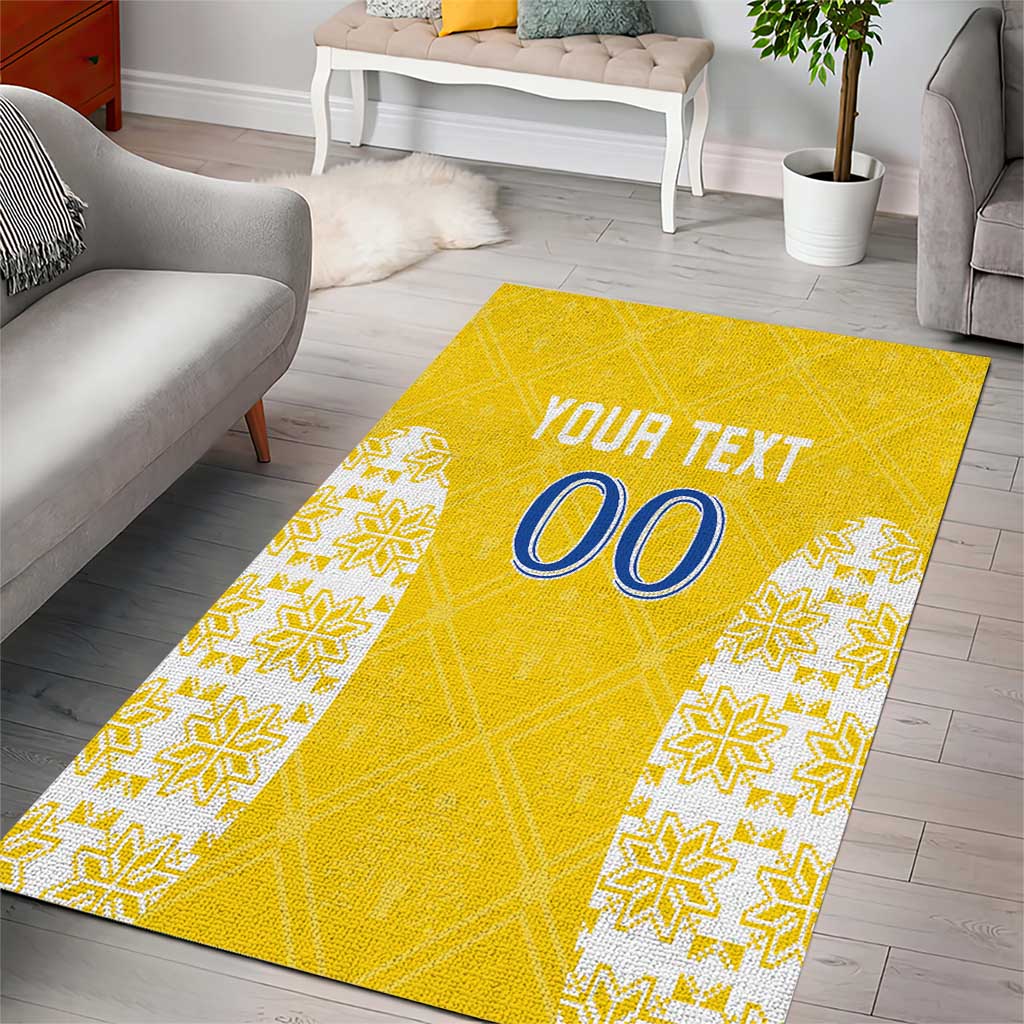 Custom Moldova Football Area Rug Tricolorii Tree Of Life Yellow Version - Wonder Print Shop