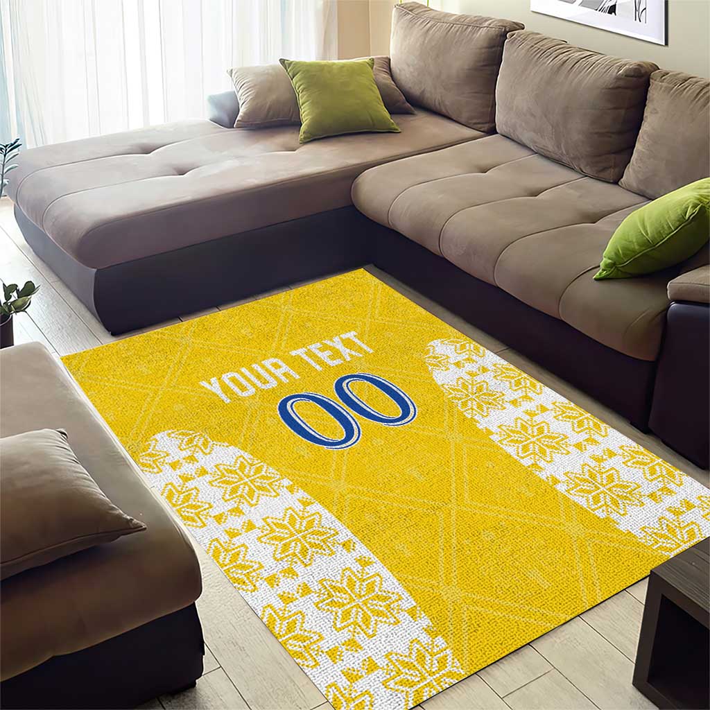 Custom Moldova Football Area Rug Tricolorii Tree Of Life Yellow Version - Wonder Print Shop