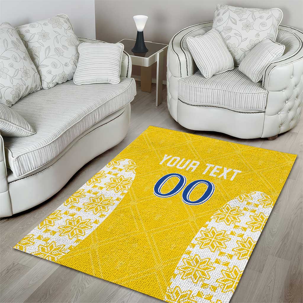 Custom Moldova Football Area Rug Tricolorii Tree Of Life Yellow Version - Wonder Print Shop