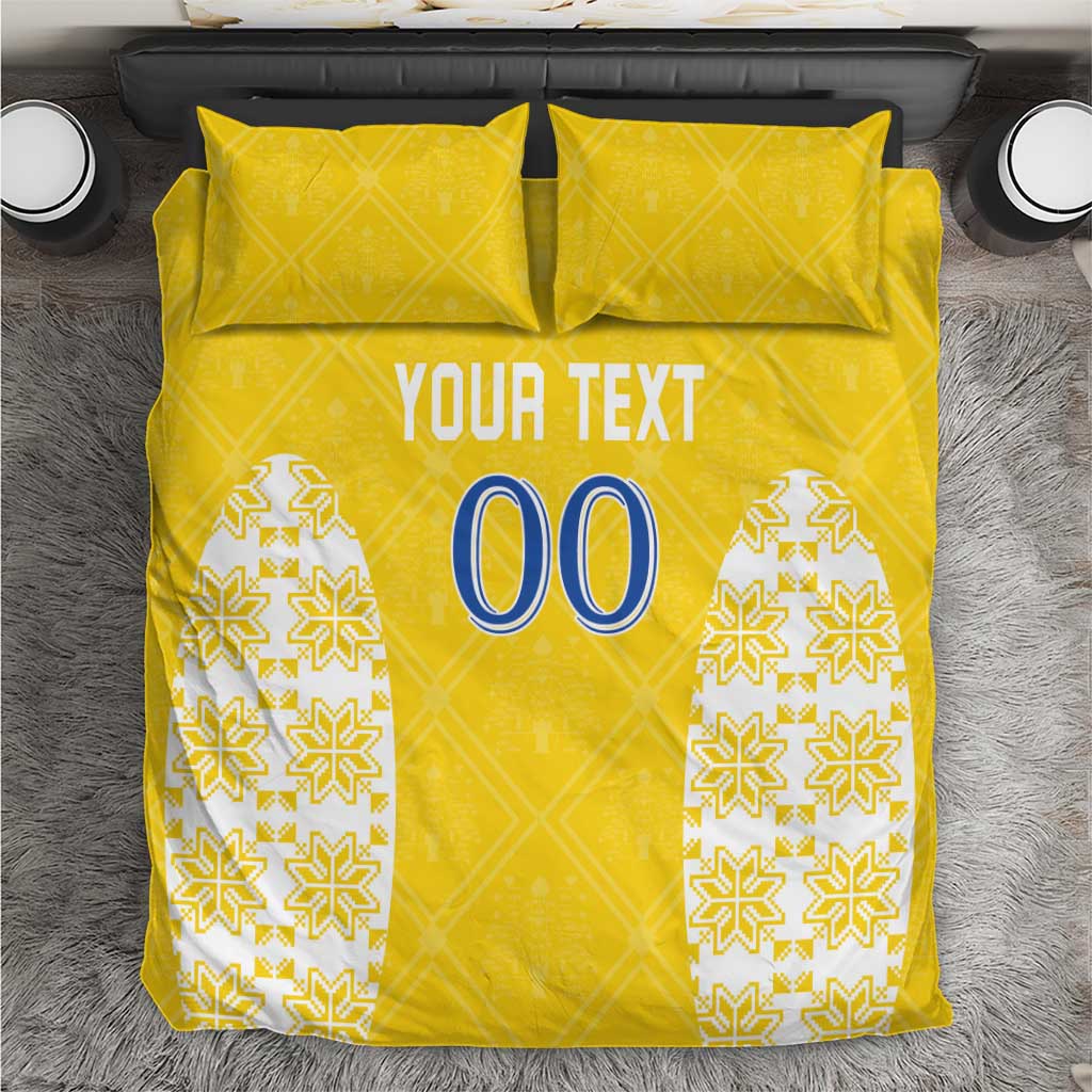 Custom Moldova Football Bedding Set Tricolorii Tree Of Life Yellow Version - Wonder Print Shop